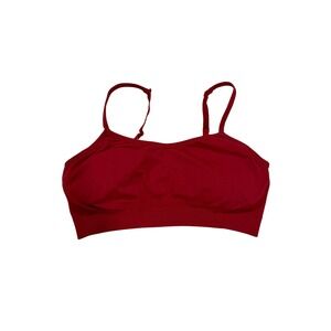 Athleta Burgundy Seamless Sports Bra Medium Bralette Workout Yoga Athletic